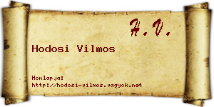 Hodosi Vilmos névjegykártya